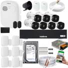 Kit 7 Câmeras 1120B Dvr Intelbras + sersor xas 4010+kit Alarme+sensor ivp 2000+HD 4TB
