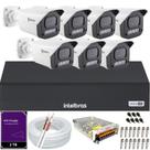 Kit 7 Câmeras Full Color C/Áudio Dvr Intelbras 8ch 2TB Purple