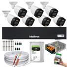 Kit 7 Câmeras Segurança Full Color Colorido Dia e Noite 1080p 2.8mm Dvr Intelbras 1tb