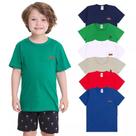 Kit 7 Camisetas Manga Curta infantil Menino Básica Lisa Camisetas Básicas Infantil Casual Roupa de Bebe menino básica