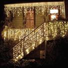 Kit 7 Cascata 400 Leds 10M C/ 8 Funções Morno C/ Fio Branco 220v