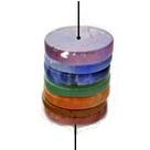 Kit 7 Chakras Disco Pedra Natural Com Furo Central Pra Colar