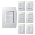 Kit 7 Conjunto Interruptor 3 Teclas Simples Pial Plus