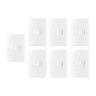 Kit 7 conjunto interruptor simples 4x2 10a 250v com placa margirus sleek branco