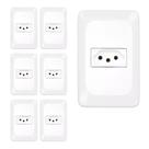 Kit 7 Conjunto Tomada 2P+T Branco pop 10a 250v 4x2 pial legrand LGX030 com placa e suporte