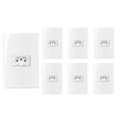 Kit 7 conjunto tomada horizontal 4x2 20a 2p+t 250v com placa margirus sleek branco