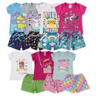 Kit 7 Conjuntos Estampados Infantil de Verão Feminina Roupas de Criança 1 ao 16 Anos Kit 7 Conjuntos Estampados Infantil de Verão Feminina Roupas de Criança 1 ao 16 Anos