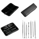 Kit 7 Curetas Pinças Removedores Cravos Espinha Profissional + Estojo