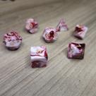 Kit 7 dados rpg de mesa papel meclada branca vermelha d4 d6 d8 d10 d12 d20 d100 d% compativel d&d tormenta