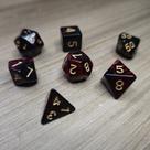 Kit 7 dados rpg de mesa papel meclada preta vinho d4 d6 d8 d10 d12 d20 d100 d% compativel d&d tormenta