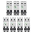 Kit 7 Disjuntor Schneider Mini Curva C 40a 3ka 220/380v