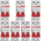 Kit 7 Disjuntor Steck 32A Curva C SDD62C32 2 polos 3ka