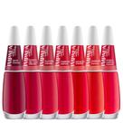 Kit 7 Esmaltes Coleção Cor da Moda Tons de Vermelho Impala