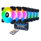 Kit 7 Fans Hayom Led RGB 120mm C/ Controladora - FC1306 Kit 7 Fans Hayom Led RGB 120mm C/ Controladora - FC1306