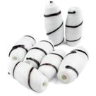 Kit 7 Firmas Azeitona 35x15mm Branca Preto Murano Guias