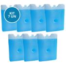 Kit 7 Gelo Rígido Gel 600ml Placa Artificial Reutilizável Bloco Transporte Alimentos Bebidas Isopor Caixa Térmica Cooler Lancheira Marmita