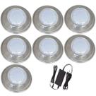 Kit 7 Hiper Led 6W Luz Azul Inox 316L E Fonte 5A Kit 7 Hiper Led 6W Luz Azul Inox 316L E Fonte 5A