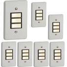 Kit 7 Interruptor Simples Horizontal 10a/250v Cinza Pial