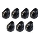 Kit 7 Knob Ronsani Estilo Peavey ABS Preto Encaixe Pressão