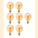 Kit 7 Lâmpada Filamento Led Globo G95 4w Ambar 2200k Bivolt