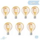 Kit 7 Lâmpadas Filamento Led Retro Vintage G95
