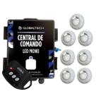 Kit 7 Led Piscina Monocromático 9W + Central + Controle - Luxpool