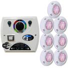 Kit 7 LED Piscina RGB Colorido SMD 9W + Central Wifi Sodramar.