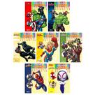 Kit 7 Livros Infantis Colorir E Aprender Super Heróis Marvel
