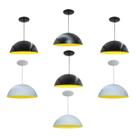 Kit 7 Luminária Pendente Meia Lua 40cm Interior Amarelo Com Fiação 110/220v Kit 7 Luminária Pendente Meia Lua 40cm Interior Amarelo Com Fiação 110/220v