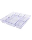 Kit 7 Organizadores Acrílico Cristal Modular 1 G/2 M/ 4 P