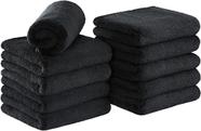 Kit 7 Panos De Prato Felpudo Atoalhado Preto Gourme Culinária Cozinha Com Bainha Grosso 100% Algodão