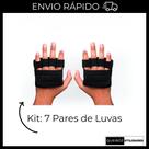 Kit: 7 Pares de Luvas Caleira De Academia Para Musculação Treino exercício funcional Fitness Bike - Dedeira