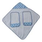 KIT 7 Pc - Enxoval Bebê 1 Banho 4 Boca 2 Ombro 100%Algodão