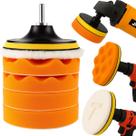 Kit 7 Peças 7 Pol. 180mm Discos Espuma Boina Lã Prato Pino M14 Polimento Automotivo KP25