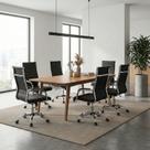 Kit 7 Peças com Mesa de Reunião e 6 Cadeiras de Escritório com Rodízio Florença Espresso Móveis Kit 7 Peças com Mesa de Reunião e 6 Cadeiras de Escritório com Rodízio Florença Espresso Móveis
