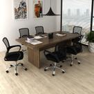Kit 7 Peças com Uma Mesa de Reunião e 6 Cadeiras de Escritório Tela Mesh Espresso Móveis Kit 7 Peças com Uma Mesa de Reunião e 6 Cadeiras de Escritório Tela Mesh Espresso Móveis
