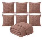 Kit 7 Peças Peseira Queen 220cm E 6 Capas Almofadas 45x45cm