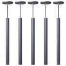 Kit 7 Pendente Luminária Tubo Cinza 50 Cm