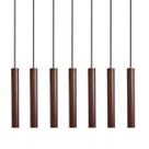 Kit 7 Pendente Luminária Tubo Marrom 30 Cm