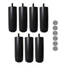 Kit 7 Pés 12cm C/ Feltro Tdc Preto Cama Box Ou Baú Casal Mad
