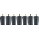 Kit 7 Pés Para Cama Box Casal Pezinhos 6cm Preto em Madeira