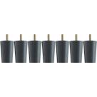 Kit 7 Pés Para Cama Box Casal Pezinhos 6cm Preto em Madeira