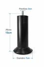 Kit 7 pés Polietileno para cama box Casal 13cm Altura preto