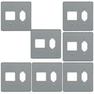 Kit 7 Placa 4x4 Cinza Pial 54392 Tomada + 2 Interruptor
