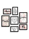 Kit 7 Placas Quadros Decorativos Amor Gratidão Familia Fé