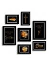 Kit 7 Placas Quadros Decorativos Antes de Tudo fé Gratidão Deus