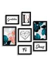 Kit 7 Placas Quadros Decorativos para sua Casa Love Gratidão 60x70