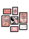 Kit 7 Placas Quadros Decorativos Quarto Sala Antes de Tudo Fé Gratidão Love