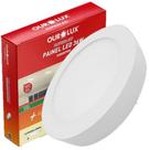 Kit 7 Plafon Painel Redondo Sobrepor 36w 40cm Branco Quente 2700K