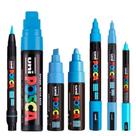 KIT 7 Posca Cor Azul-Claro PC-1MR.3M.5M.7M.8K.17K.PCF-350